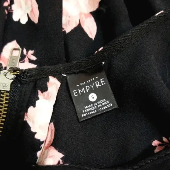 Empyre Floral cutout zipper detailing mini dress S - Picture 9 of 9